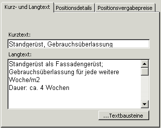 Register Kurz- und Langtext